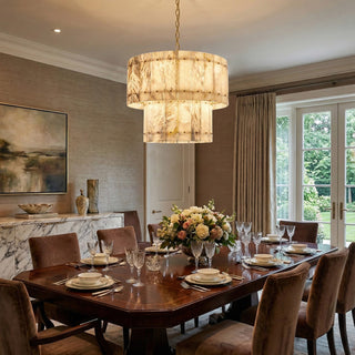 Akoya Round Alabaster Chandelier