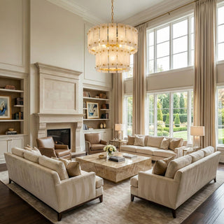 Akoya Round Alabaster Chandelier