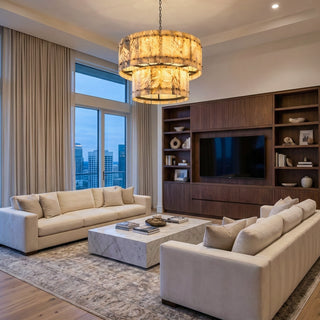 Akoya Round Alabaster Chandelier