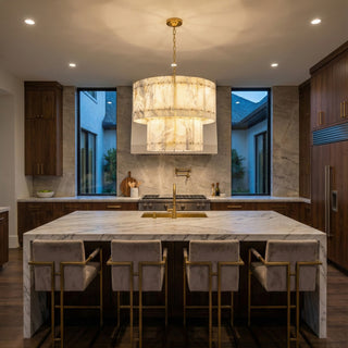 Akoya Round Alabaster Chandelier