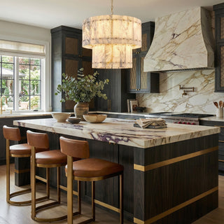 Akoya Round Alabaster Chandelier