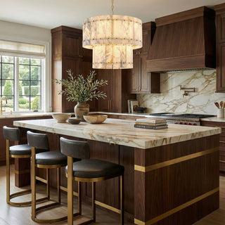 Akoya Round Alabaster Chandelier