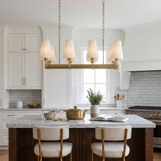 Amelie Fluted Fabric Linear Chandelier