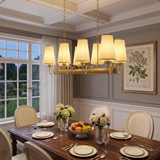 Amelie Fluted Fabric Linear Chandelier