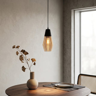 Cadence Ribbed Glass Pendant Lamp
