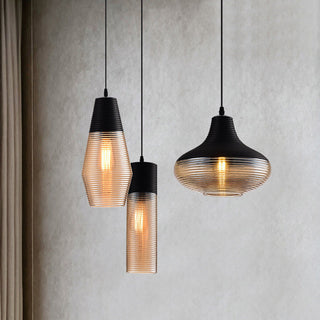 Cadence Ribbed Glass Pendant Lamp