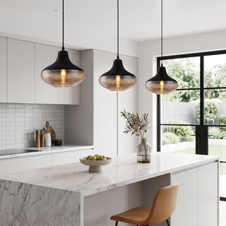 Cadence Ribbed Glass Pendant Lamp