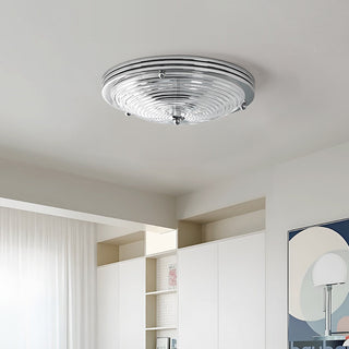 Callisto Ribbed Glass Flush Mount