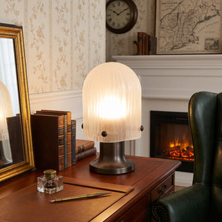 Callum Ribbed Glass Portable Lamp