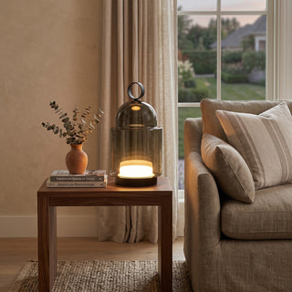 Cloche Glass Portable Table Lamp