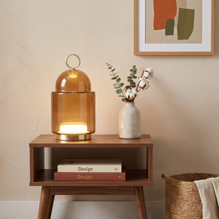 Cloche Glass Portable Table Lamp