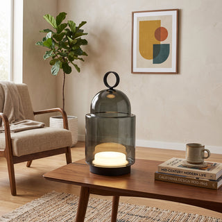 Cloche Glass Portable Table Lamp