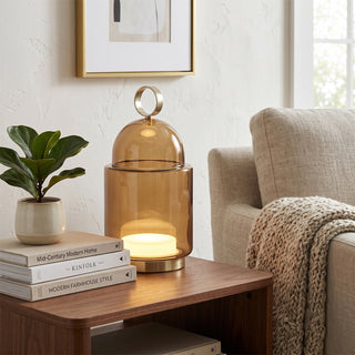 Cloche Glass Portable Table Lamp