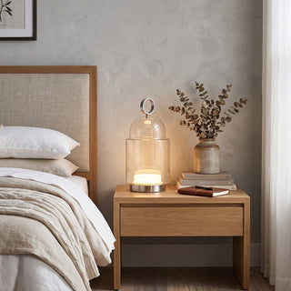 Cloche Glass Portable Table Lamp