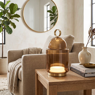 Cloche Glass Portable Table Lamp