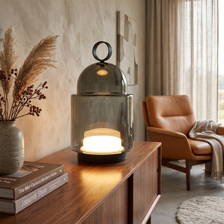 Cloche Glass Portable Table Lamp