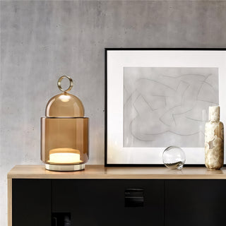 Cloche Glass Portable Table Lamp