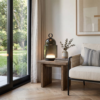 Cloche Glass Portable Table Lamp