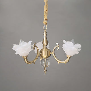 Curved Rod Floral Chandelier