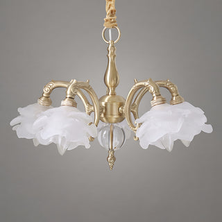 Curved Rod Floral Chandelier