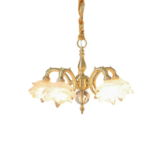 Curved Rod Floral Chandelier
