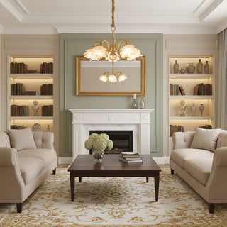 Curved Rod Floral Chandelier