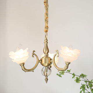 Curved Rod Floral Chandelier