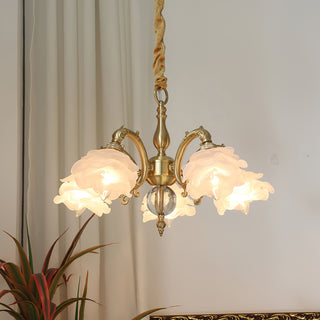 Curved Rod Floral Chandelier