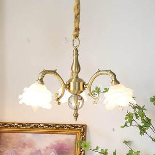 Curved Rod Floral Chandelier