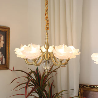 Curved Rod Floral Chandelier
