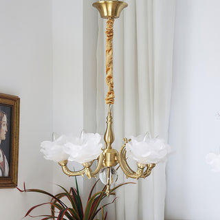 Curved Rod Floral Chandelier