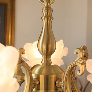 Curved Rod Floral Chandelier