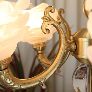 Curved Rod Floral Chandelier