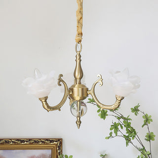 Curved Rod Floral Chandelier