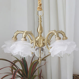 Curved Rod Floral Chandelier