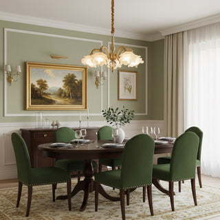 Curved Rod Floral Chandelier