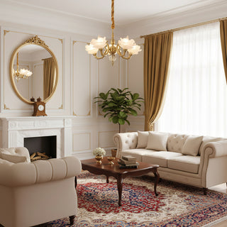 Curved Rod Floral Chandelier