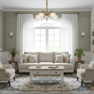 Curved Rod Floral Chandelier