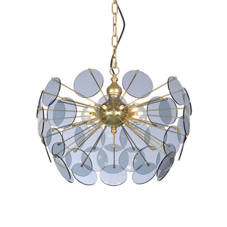 Dandelion Blue Disc Glass Chandelier