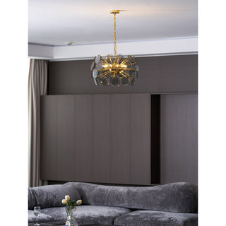 Dandelion Blue Disc Glass Chandelier