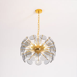 Dandelion Blue Disc Glass Chandelier
