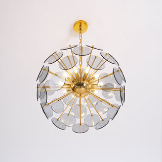Dandelion Blue Disc Glass Chandelier