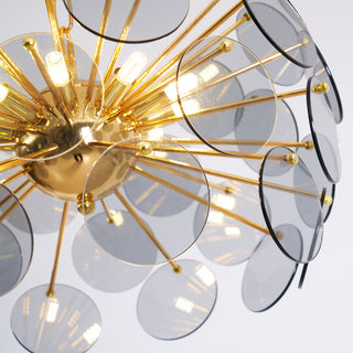 Dandelion Blue Disc Glass Chandelier