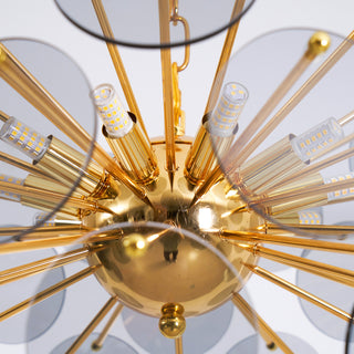 Dandelion Blue Disc Glass Chandelier