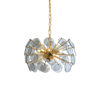 Dandelion Blue Disc Glass Chandelier