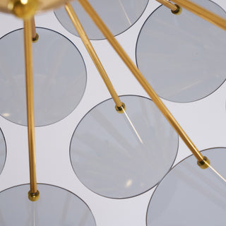 Dandelion Blue Disc Glass Chandelier