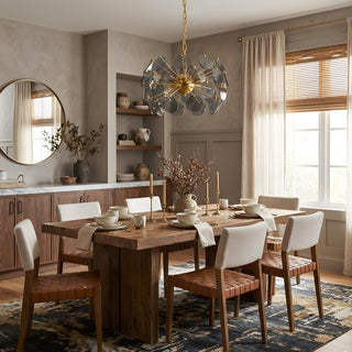 Dandelion Blue Disc Glass Chandelier