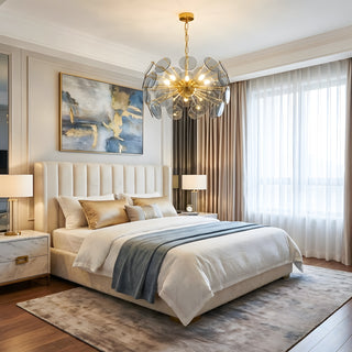 Dandelion Blue Disc Glass Chandelier