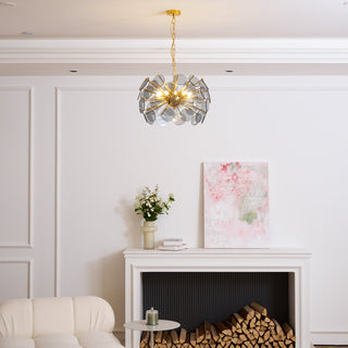 Dandelion Blue Disc Glass Chandelier