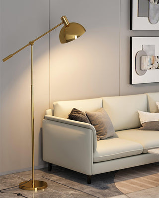 Living Room Gold Metal Devon Floor Lamp 34.6" - Pinlighting